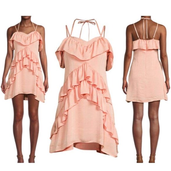 Avantlook Dresses & Skirts - Avantlook Tiered Ruffle pink Mini Small NWT Dress